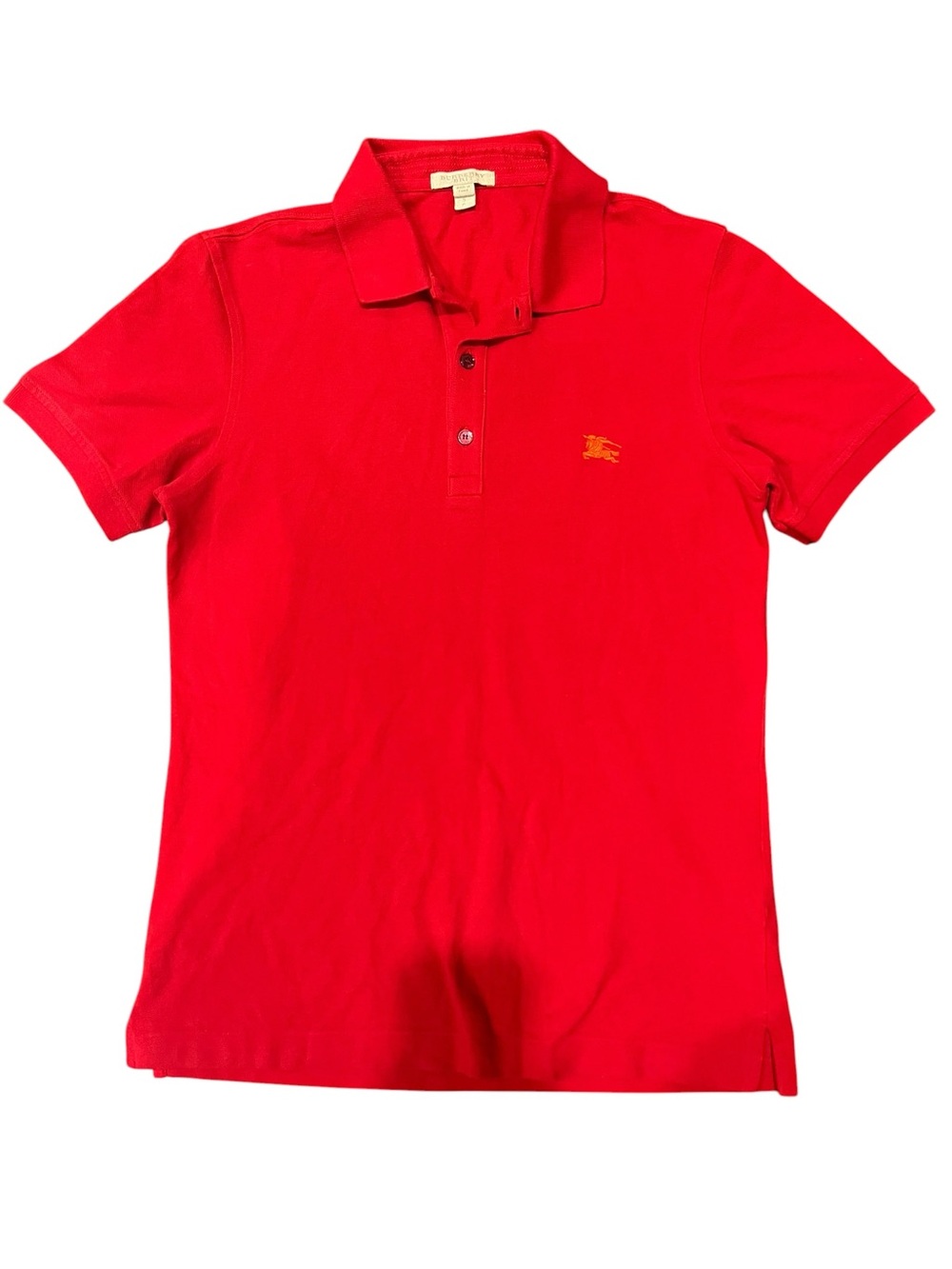 Burberry Brit Bright Red Polo with Contrasting Button Detail